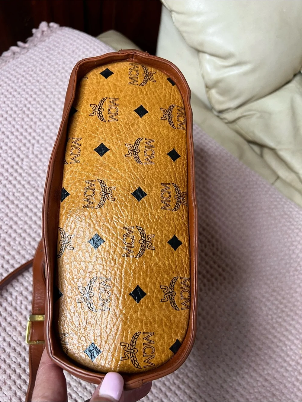 Vintage MCM Cognac Visetos Hobo Shoulder Bag